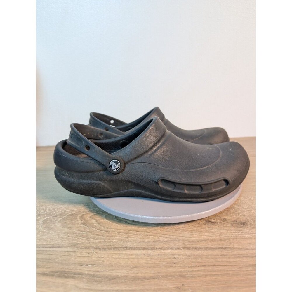 Crocs Sandal Womens 12 Black Slingback Bistro Clog Work Chef Shoe Anti Slip - Picture 4 of 8